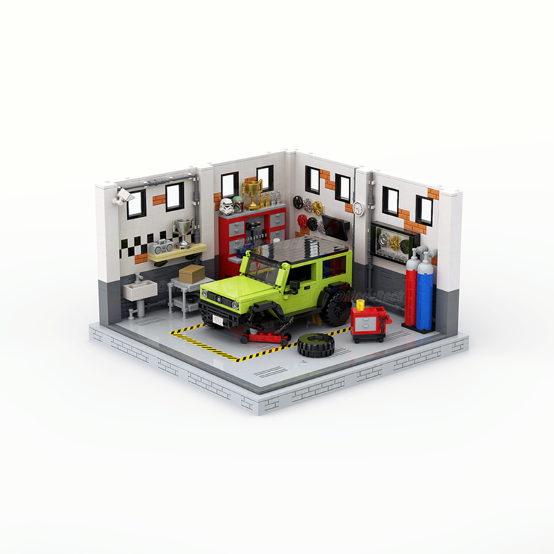 Large Classic Racing Garage Brick Set