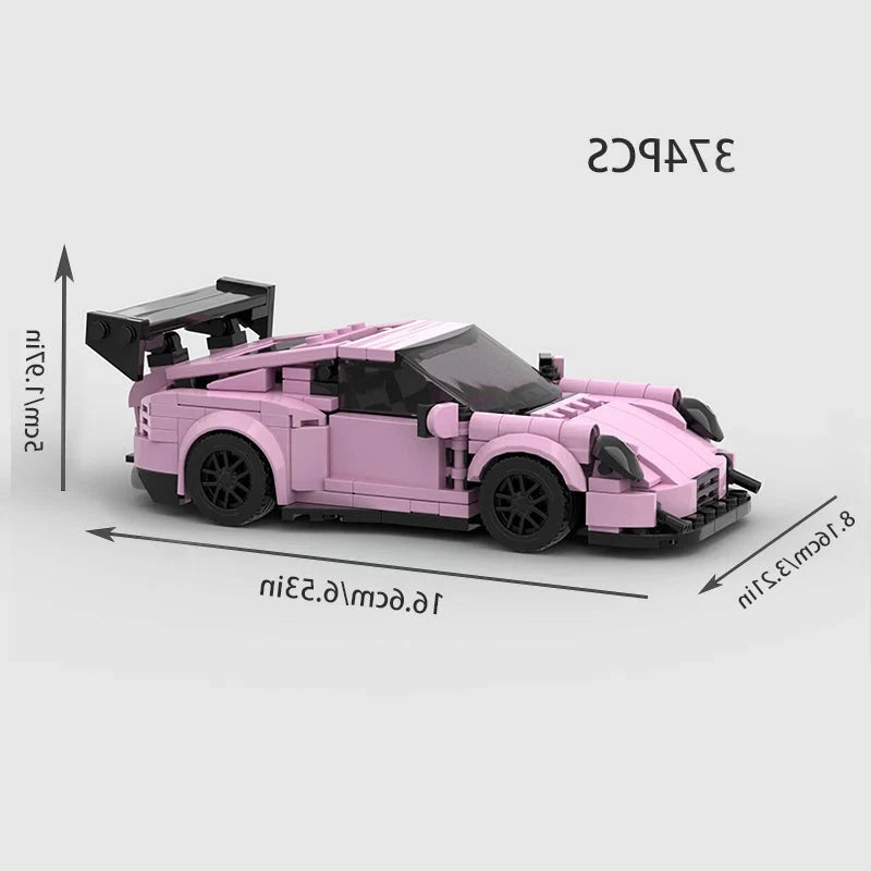 Porsche 911 GT3 RS (Pink) Racing Vehicle Brick Set