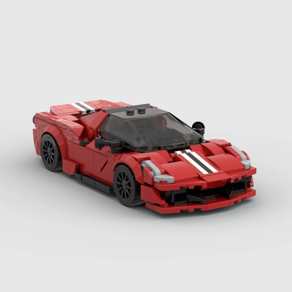 Ferrari 488 Pista Racing Vehicle Brick Set