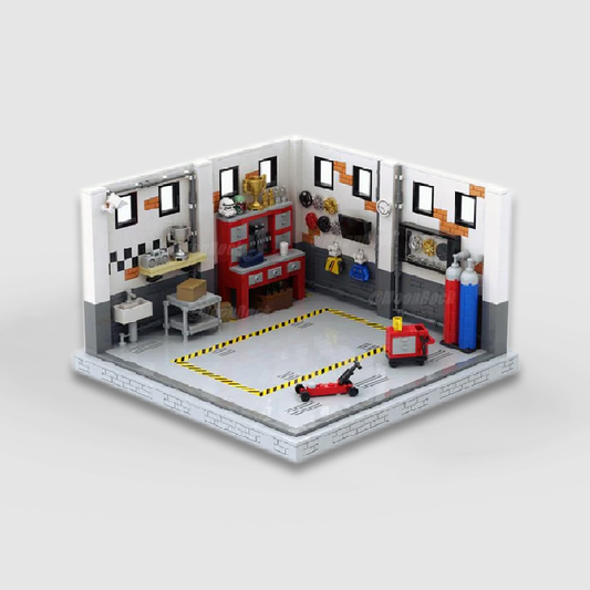 Large Classic Racing Garage Brick Set