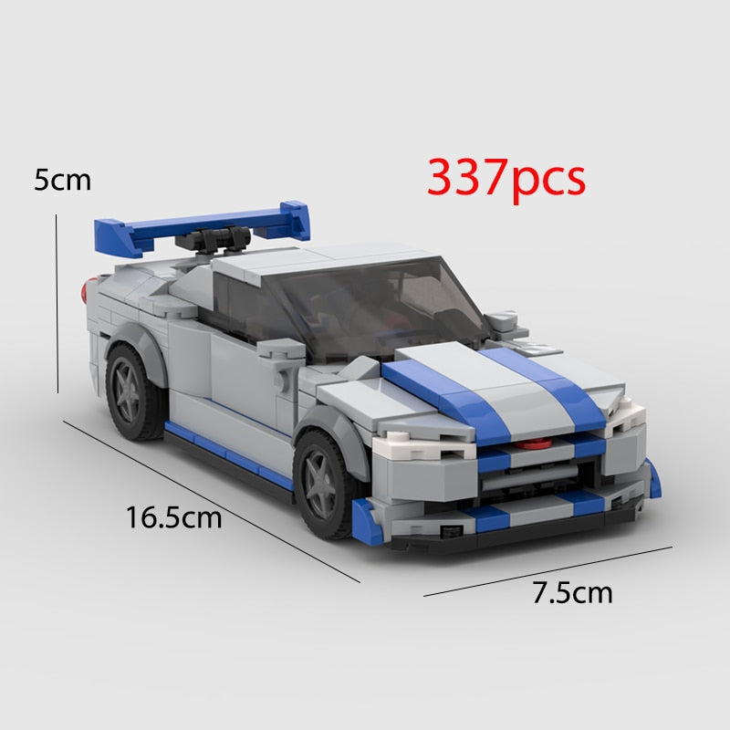 Nissan Skyline GTR-R34 (Fast & Furious) Racing Vehicle Brick Set